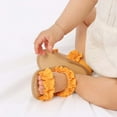 thumbnail image 2 of Penkiiy Infant Baby Girl Boy Sandals Summer Outdoor Beach Shoes Flower Bowknot Anti Slip Newborn Toddler First Walking Shoes Yellow for 9-12 Months, 2 of 4