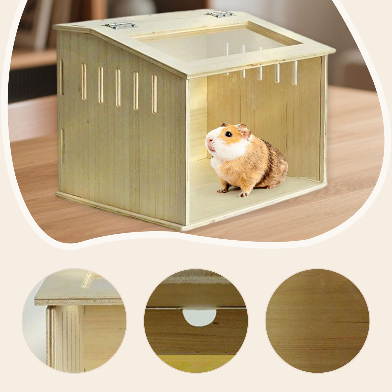 EHJRE Wood Hamster Cage Nesting Box for Chicken for Gerbils Guinea Pig Chinchillas 40cmx30cmx30cm