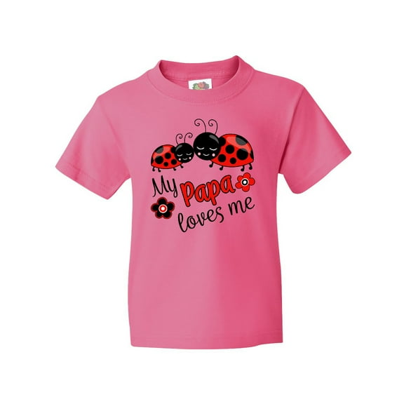 Inktastic My Papa Loves Me with Cute Ladybugs Youth T-Shirt