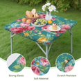 thumbnail image 4 of Pioneer Flower Floral Print Pattern Square Fitted Tablecloth with Elastic Edge,Square Table Cover,Washable Elastic Table Cover for Home Kitchen Party Decor 34"x34", 4 of 6