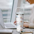 thumbnail image 5 of Owl Tumbler with Handle and Flip Straw for Women Men, 30oz Cute Stainless Steel Insulated Cup, Water Bottle Travel Coffee Mug, Gifts for Animal Lovers, 5 of 6