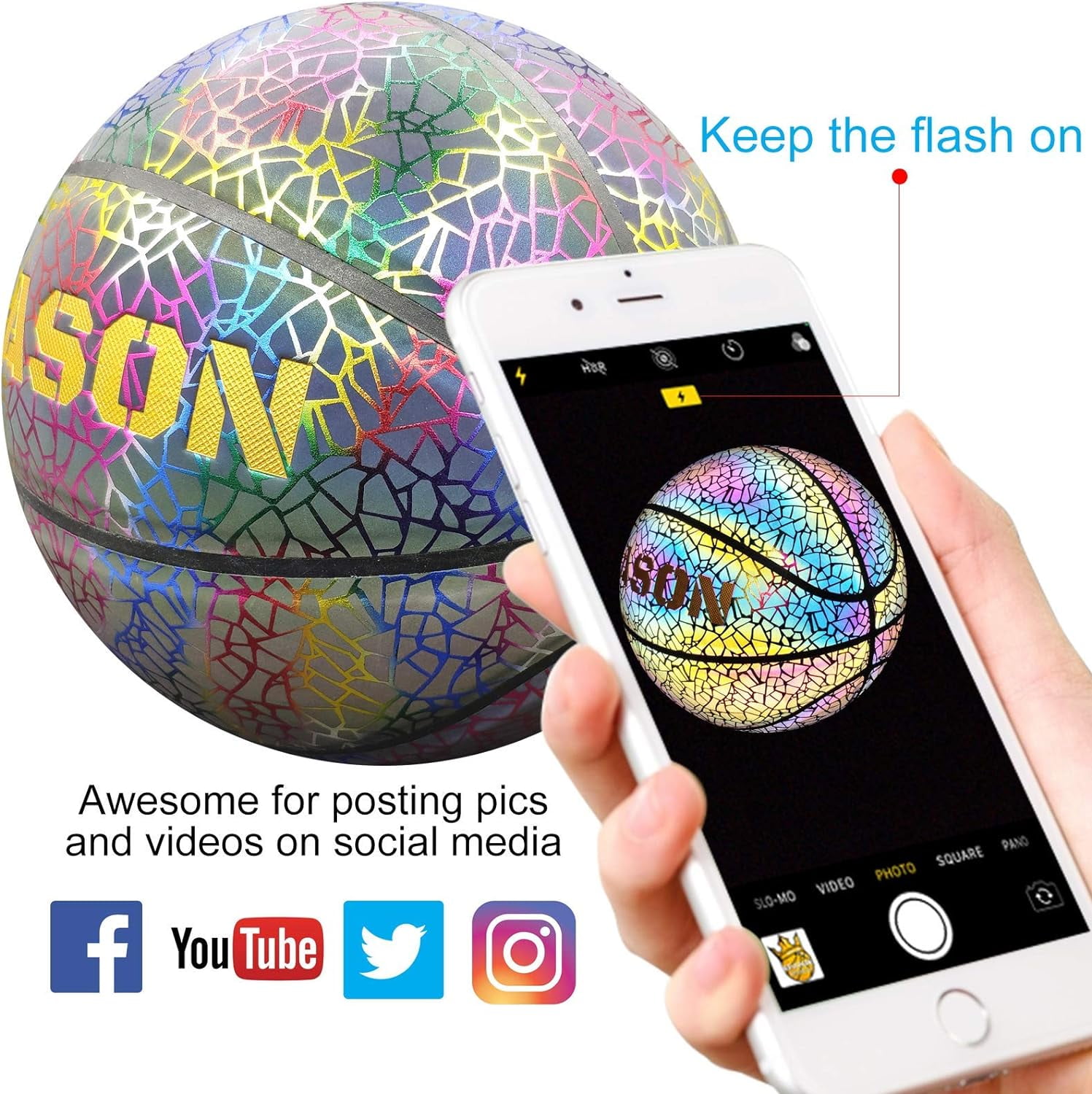 Personalize Customized Basketballs, Customize Name, Logo, Text, Photos on Basketball, Official Size 7 (29.5") & Size 6 (28.5") & Size 5 (27.5"), Indoor Outdoor Leather Basketball Gifts