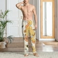 thumbnail image 6 of Lsque Groovy Floral Print Men's Pajama Pants, Lounge Pant - Comfortable Home Wear,Elastic Waistband, Stylish Design-Large, 6 of 9