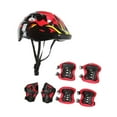thumbnail image 2 of koolsoo 7Pcs/Set Kids Bike Helmet Knee Elbow Wrist Pads Breathable Skateboard Helmet Red, 2 of 9