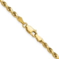 thumbnail image 4 of Diamond2Deal 14K Yellow Gold 3mm Semi Solid Diamond-cut Rope Chain Necklace for Women 16", 4 of 6
