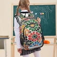 thumbnail image 7 of FORMRS Unisex School Backpack 17" Student Travel Bag with Laptop Compartment, Dark Floral, 7 of 7
