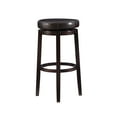 thumbnail image 3 of Linon Maya 31" Brown Faux Leather Swivel Bar Stool in Brown Wooden Frame, 3 of 14