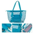 thumbnail image 5 of Zoyueyie Clear Zippered Tote Bag Dots Patterned Women Transparent Beach Handbag with Inside Purse Bag (Blue), 5 of 10