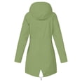 thumbnail image 3 of Girls Waterproof Hooded Jackets Mid to Long Length Solid Rain Jacket Lightweight Soft Lining Kids Windbreaker Rain Coats with Pockets Easy On/Off Design(Green,7-8 Years), 3 of 5