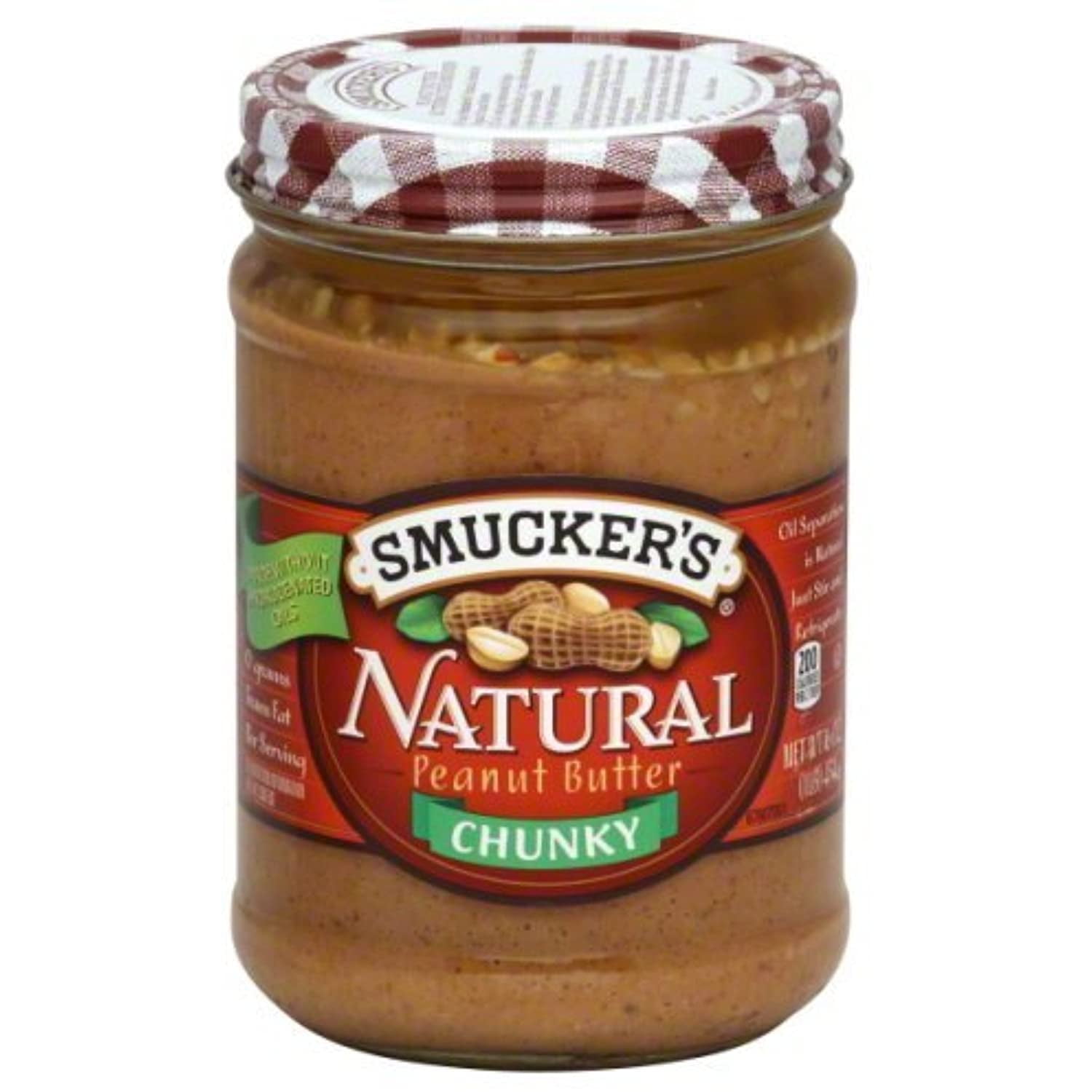 Smuckers Natural Peanut Butter 16 Oz (Pack Of 4) (Chunky)