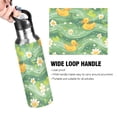 thumbnail image 4 of Ducks Daisy Flower on Green Wave Sports Water Bottle with Straw Lid Insulated Stainless Steel Leak Proof BPA Free Thermal Mug with Handle for Gym Yoga Cycling Camping, 4 of 8