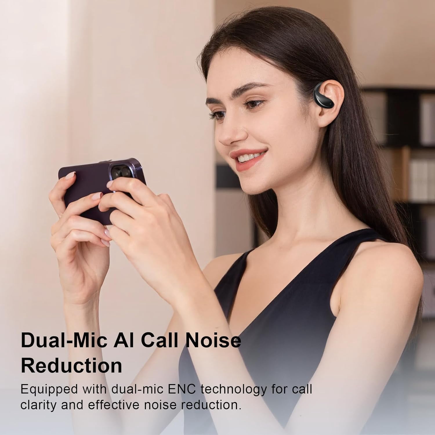 Wrongduck Open Ear Clip Wireless Earbuds 2026 Upgrade, Bluetooth 5.4 Bone Conduction Headphones with LED Display Case, IPX7 Waterproof Ear Hooks for Running Office Black