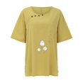 thumbnail image 2 of Vedolay Dressy Tops For Women Womens Fashion V Neck Flutter Short Sleeve T Shirts Casual Cotton Basic Tee Tops,Yellow 3XL, 2 of 4