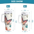 thumbnail image 6 of Yayeee 40oz Stainless Steel Tumbler with Straw and Handle Double-Wall Insulated Travel Water Bottle, Colorful Butterflies, 6 of 8