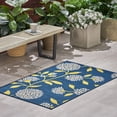 thumbnail image 2 of Walker Outdoor 3'3" x 5' Floral Area Rug, Blue and Green, 2 of 6
