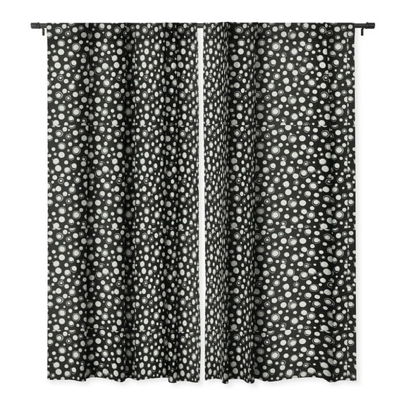 Society6 Ninola Design Polka Dots WB Single Panel Room Darkening Window Curtain 50" x 84"