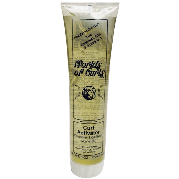 Gel activador de rizos Worlds Of Curls para cabello extra seco, 6 onzas