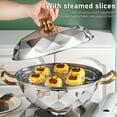 thumbnail image 3 of Steamer For Cooking, Stainless Steel Steamer Pot Food Steamer 11 Inch Steam Pots With Lid 2 Tier Kitcken Cooking Tool For Cooking Vegetables Seafood S, 3 of 5