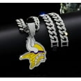 thumbnail image 2 of Vikings Gem Chain Necklace – Silver Fan Pendant | 24" Chain | NFL Football Jewelry, 2 of 5