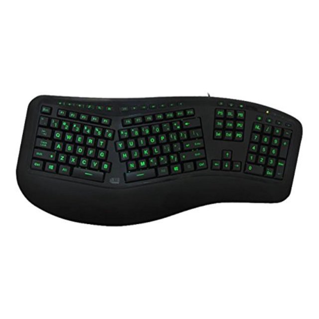 Adesso AKB150EB 3Color Illuminated Backlit Large Print Ergonomic