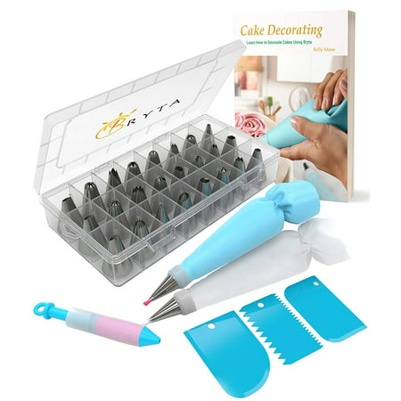 Deal| Cake Decorating Kit with 24 Icing Tips, Silicone Icing Pen, Reusable Piping Bag with Couplers + Free Cake Scrapers | Best Baking Supplies for Cakes, Cupcakes, Cookies and (Best School Supply Deals)