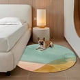 thumbnail image 2 of Summer Beach Round Area Rug 3Ft Washable Small Circle Rugs for Kitchen Entryway, Ocean Teal Pink Yellow Graident Non-Slip Carpet Floor Mats Indoor Outdoor Carpet Runner Aesthetic Home Decor, 2 of 8