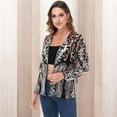 thumbnail image 2 of Women's Sequin Embellished Open-Front Cardigan with Sheer Mesh Long Sleeves - Medium, Silver Gold, 2 of 6