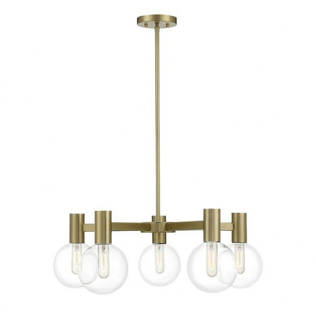 

5 Light Chandelier in Modern Style-10 inches Tall and 28 inches Wide-Warm Brass Finish Bailey Street Home 159-Bel-4953246