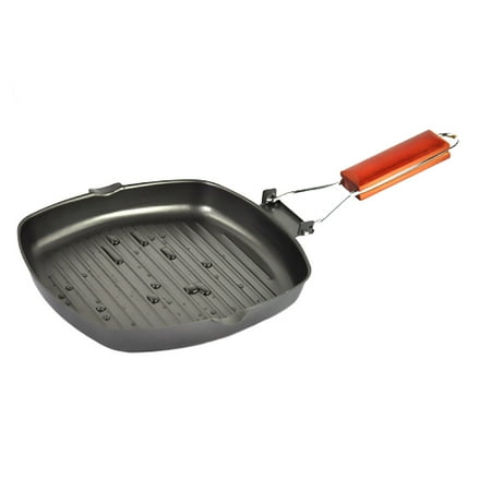 

Fashion Frying Pan Steak Frying Pan Iron Barbecue Plate Non-Stick Foldable Steak Frying Pan (24cm)