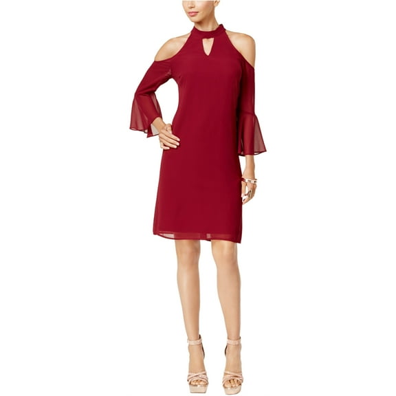 Thalia Sodi Womens Cold-Shoulder Shift Dress