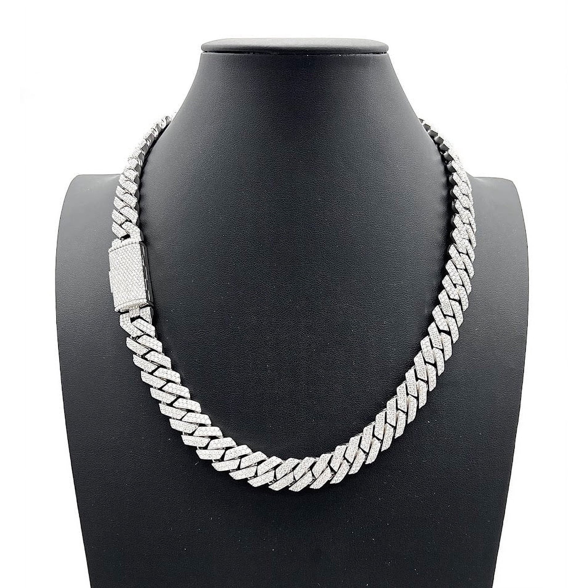30CT DEF-VVS Moissanite Cuban Link Chain 14mm 22" 235G - Luxury