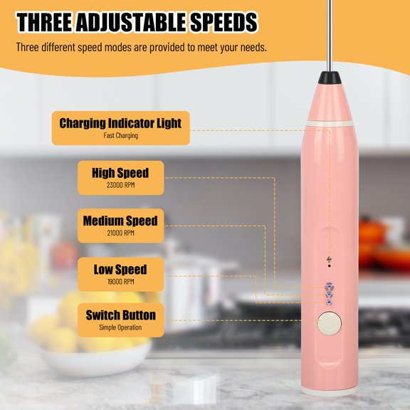 Milk Frother,Usb With Maker Usb Adjustable Cappuccinos 2 Stainless Speed Adjustable With 2 Steel 3 Stainless Steel Cappuccinos Usb Handheld Usb Handheld With