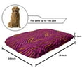 thumbnail image 2 of Safari Pet Bed, Zebra Design Wild Colors Repetitive Pattern Hand Drawn Like Stripe Like Marks, Resistant Pad for Dogs and Cats Cushion with Removable Cover, 24" x 39", Pink Plum Orange, by Ambesonne, 2 of 4