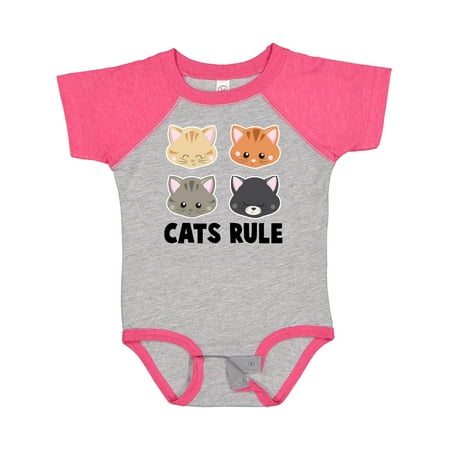 

Inktastic Cats Rule with Cat Heads Gift Baby Boy or Baby Girl Bodysuit