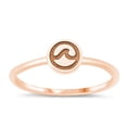 thumbnail image 1 of All in Stock Rose Gold-Tone Sterling Silver Mini Wave Ring Size 4, 1 of 3