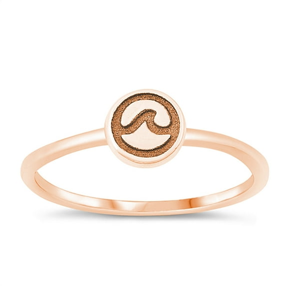 All in Stock Rose Gold-Tone Sterling Silver Mini Wave Ring Size 4