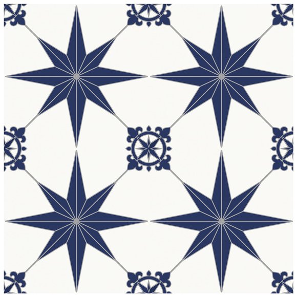 Azulejo MORCART Peel and Stick de 20 x 20 cm, 40 unidades (Blue Star)