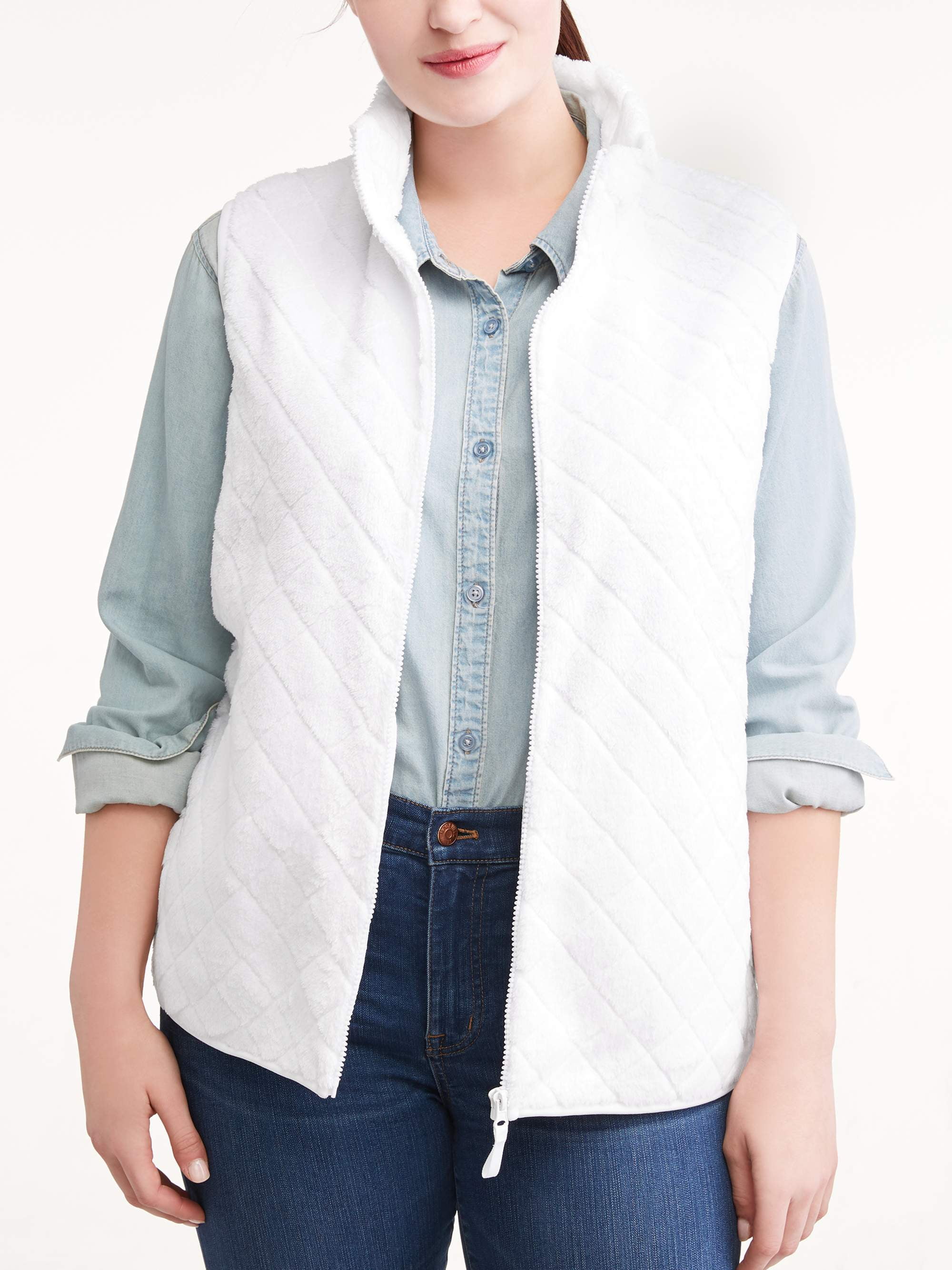 Time and Tru Women's PlusSize Quilted Sweater Vest