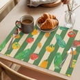 thumbnail image 3 of Placemat Set of 4 Tomato Carrot Placemats for Dining Table Hand Drawn Vegetable Strips Washable Table Mats for Kitchen and Party Decor Indoor & Outdoor Use, 3 of 8
