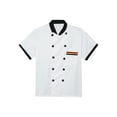 thumbnail image 4 of MSemis Unisex Chef Jacket Men's Chef Coat Short Sleeve Restaurant Kitchen Chef Uniform 0252#White L, 4 of 5