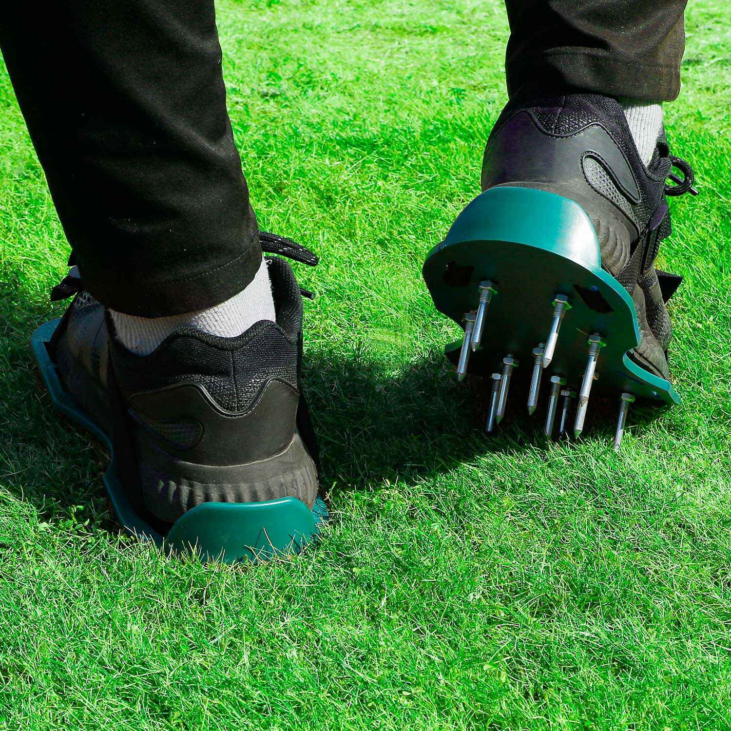 Details about   Yard Aerator Shoes Lawn Spiked Aeration Heavy Duty Garden Sandals Aerating Soil 