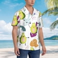 thumbnail image 5 of Easygdp Orange Green Avocado Men'S Summer Casual Short Sleeve,Short Sleeve Button-Down Shirt, Lapel Loose Breathable Hawaiian Short Sleeve - 3x-Large, 5 of 9
