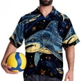 thumbnail image 4 of Starry Shark Men's Casual Poplin Button Down Short Sleeve Shirts for Summer Beach - Unisex, 4 of 6