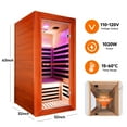 thumbnail image 5 of Single Person Infrared Sauna with 7 Epoxy Heaters & Oguman Wood - Home Use with Bluetooth Speakers & Towel Rails, 5 of 6