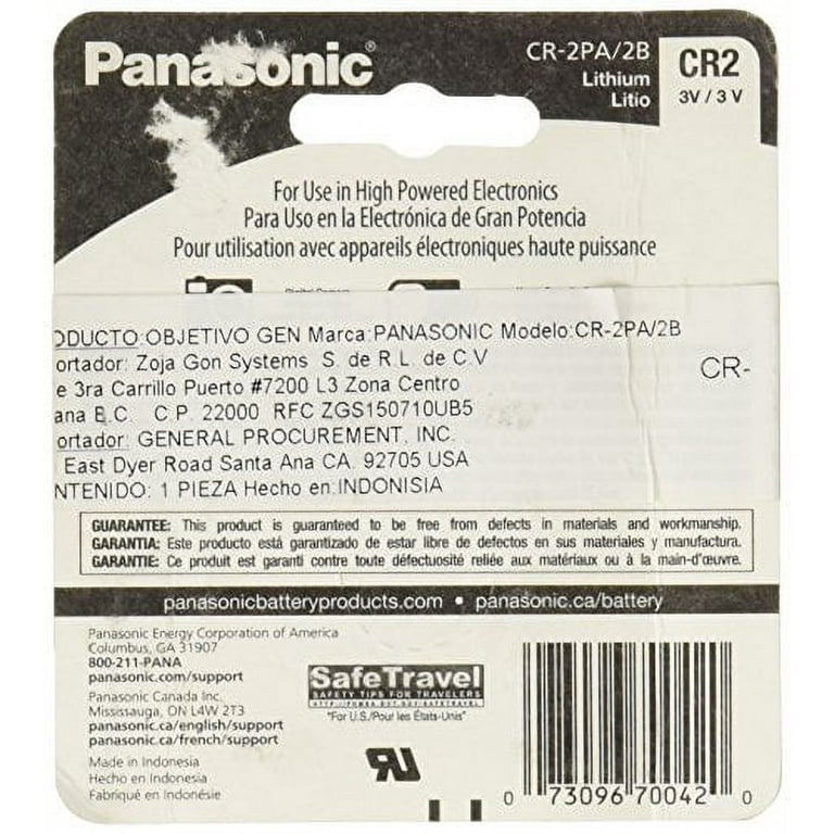 2 x Panasonic® CR2 3V Lithium Photo Batteries DLCR2 EL1CR2 CR2L Long expiry