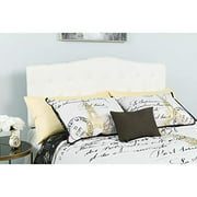 BizChair Tufted Upholstered Full Size Headboard in White Fabric