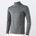 thumbnail image 4 of Kaerm Mens Mock Neck Undershirt Casual Slim Fit Long Sleeve Thermal Underwear Pullover Shirts Dark Gray XXL, 4 of 6