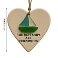 thumbnail image 3 of HaoXun Handcrafted Sea Glass Sailboat Christmas Ornament - 8cm Heart-Shaped Friendship Keepsake for Holiday Decor & Memorial Gifts, 3 of 8