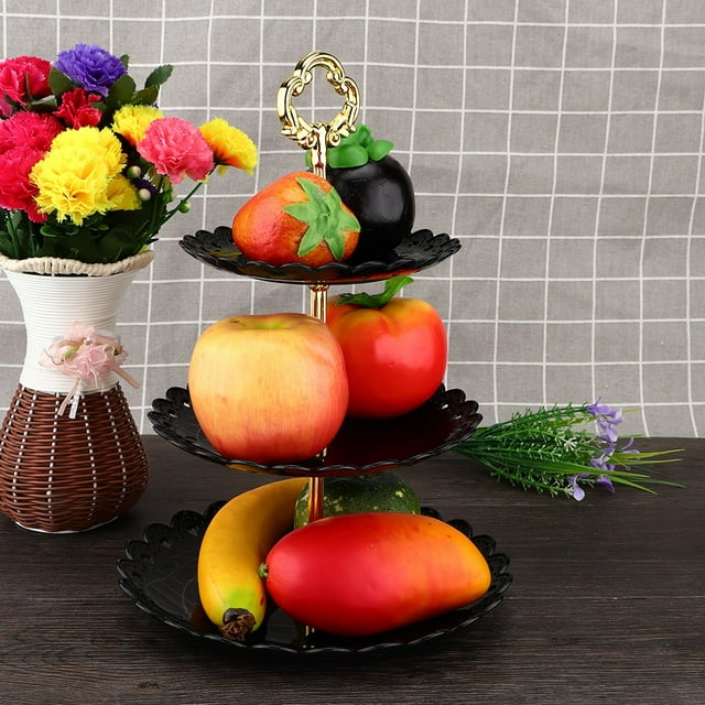 Soporte De Exhibición Para Postres, Soporte Para Pasteles Y Magdalenas De Frutas De 3 Niveles