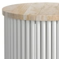 thumbnail image 5 of Demy 18 inch Wide Solid Mango/Metal Industrial Accent Table in Natural/White, Assembled, 5 of 11